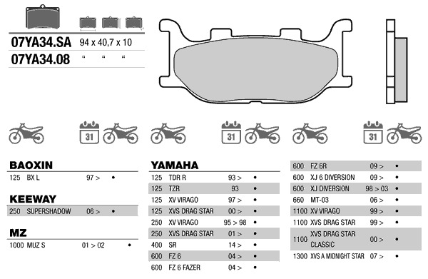 Brembo 07YA3408 Тормозные колодки