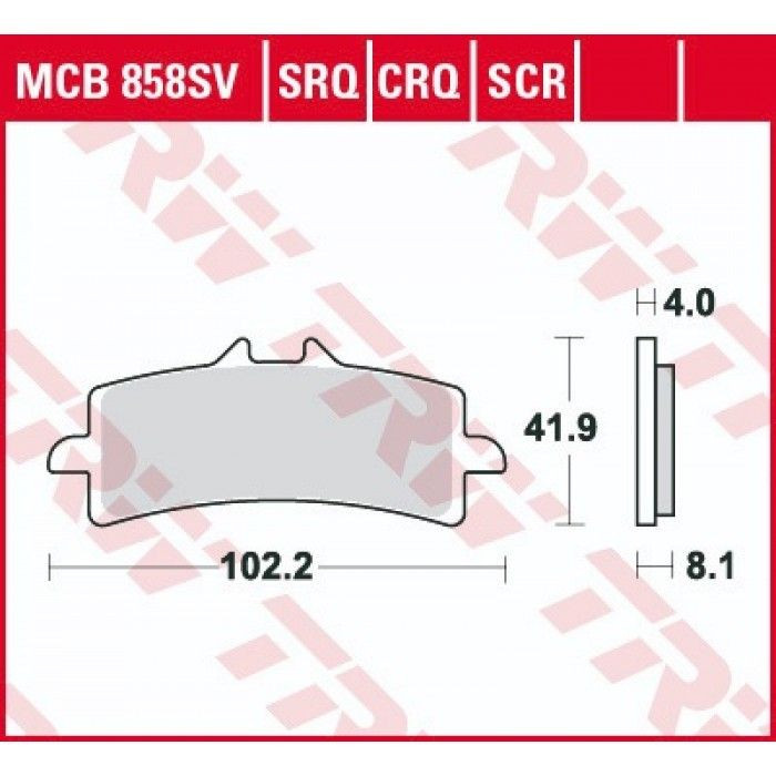 Тормозные колодки MCB858SRT дисковые передн DUCATI DIAVEL 12-