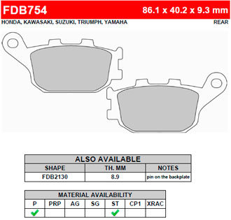 FDB754P Ferodo тормозные колодки