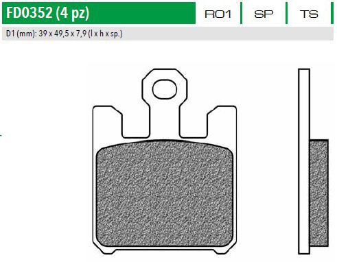 Newfren FD0352SP Тормозные колодки дисковые мото ROAD TTPRO SINTERED (FDB2164)