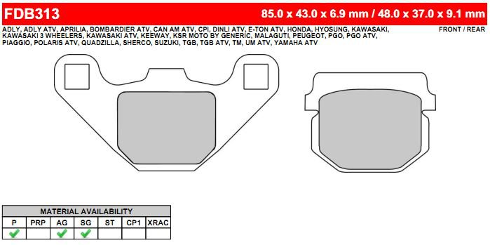 FDB313P Ferodo тормозные колодки