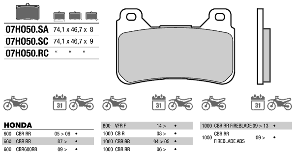 Brembo 07HO50RC Тормозные колодки