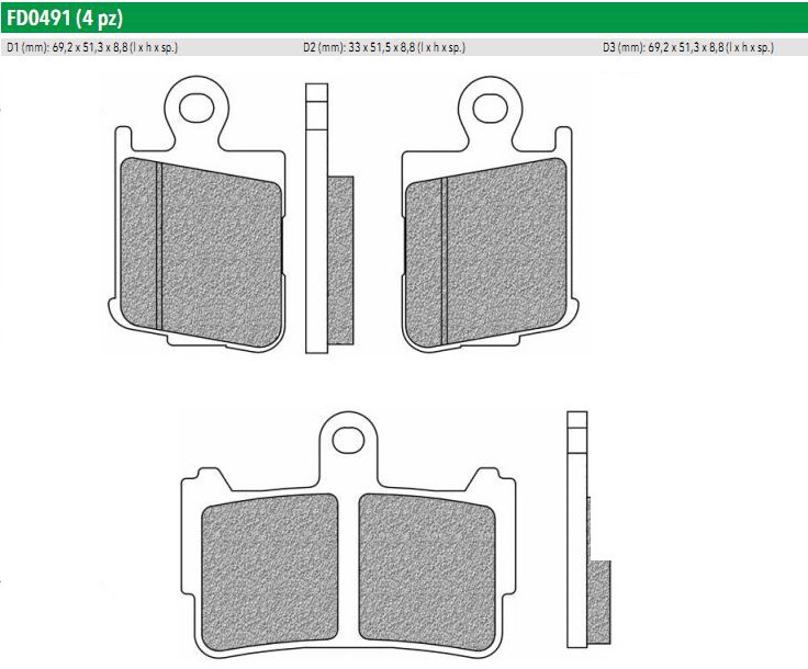 Newfren FD0491SP Тормозные колодки дисковые ROAD TT Pro SINTERED (FDB2259ST)