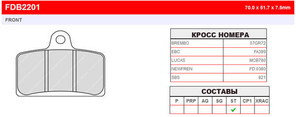 FDB2201ST Ferodo тормозные колодки