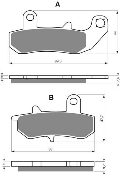 Тормозные колодки для мотоциклов GOLDfren 065 S3