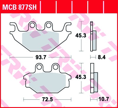Тормозные колодки для мотоциклов Lucas TRW MCB877SH