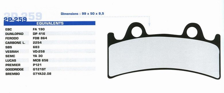 Тормозные колодки Nissin 2P-259NS (258)