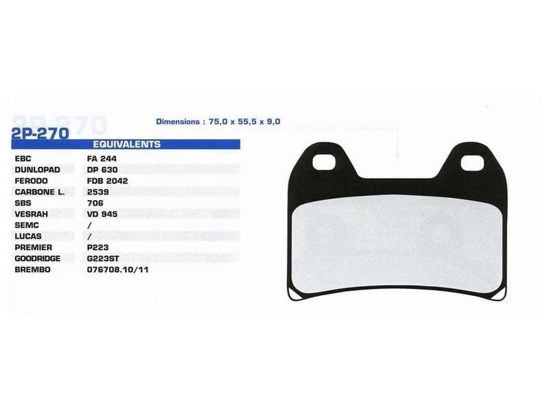 Тормозные колодки Nissin 2P-270RS (262)
