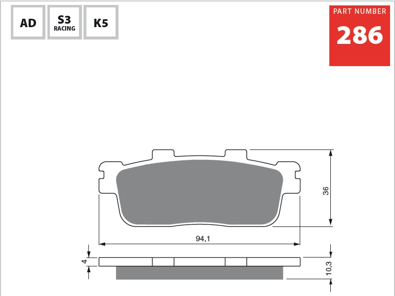Тормозные колодки для мотоциклов GOLDfren 286 S3