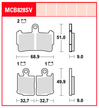 Тормозные колодки Lucas TRW – MCB828SV