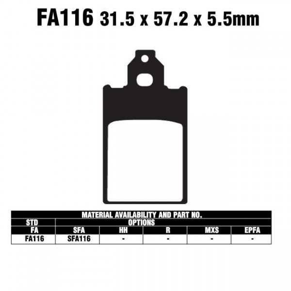 Тормозные колодки EBC FA116