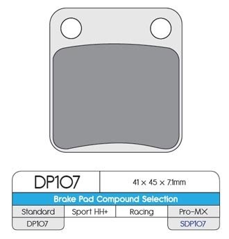 Тормозные колодки DP Brakes DP107 синтетические