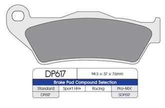 Тормозные колодки DP Brakes DP617 синтетические
