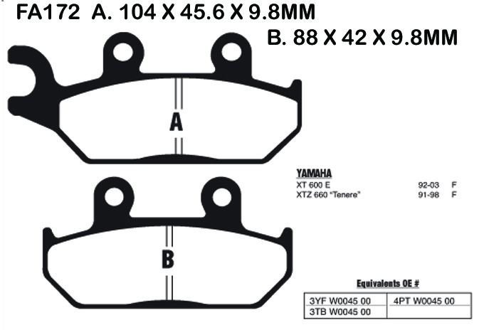 Тормозные колодки EBC FA172TT