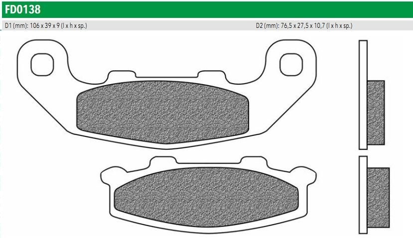 Newfren FD0138BT Тормозные колодки дисковые мото ROAD TOURING ORGANIC (FDB508P)