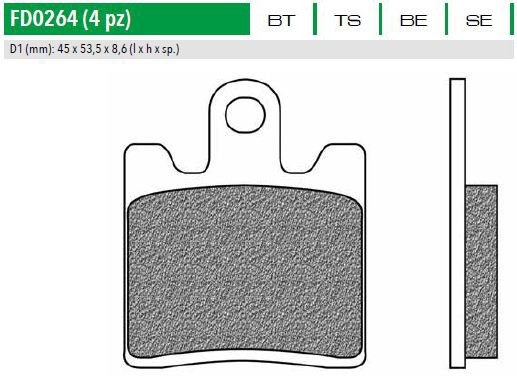 Newfren FD0264BE Тормозные колодки дисковые мото SCOOTER ELITE ORGANIC (FDB2085)