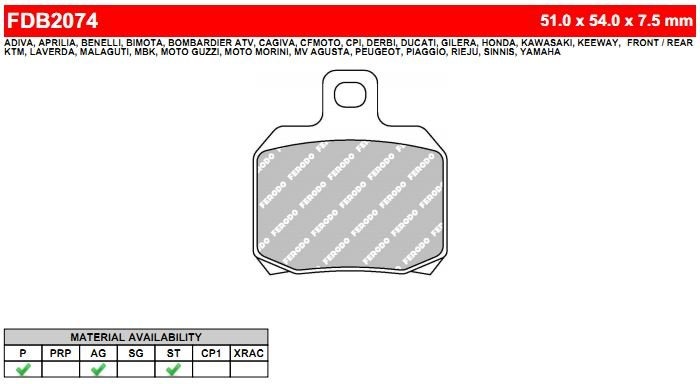 FDB2074EF Ferodo тормозные колодки