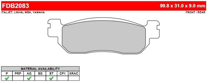 FDB2083EF Ferodo тормозные колодки