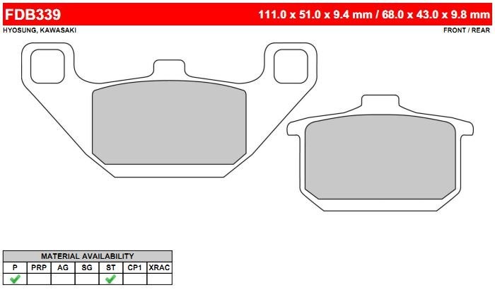 FDB339P Ferodo тормозные колодки