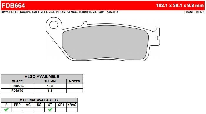 FDB664EF Ferodo тормозные колодки