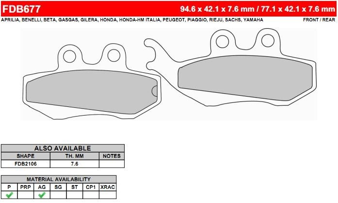 Ferodo FDB677EF Тормозные колодки дисковые