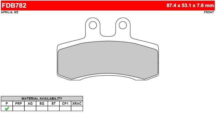 FDB782P Ferodo тормозные колодки