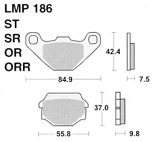 Колодки дискового тормоза AP Racing LMP186 OR (FDB314 / FA067)