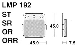 Колодки дискового тормоза AP Racing LMP192 OR (FDB661 / FDB381)
