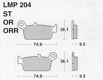 Колодки дискового тормоза AP Racing LMP204 OR (FDB539 / FA131)