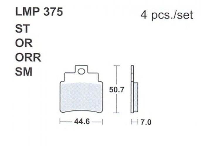 Колодки дискового тормоза AP Racing LMP375 OR (FDB2141 / FA355)