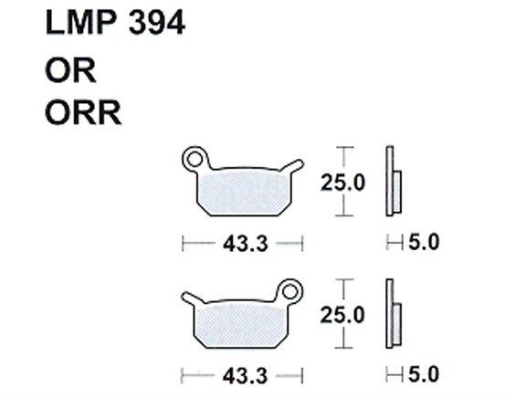 Колодки дискового тормоза AP Racing LMP394 OR (FDB2183 / FA325)