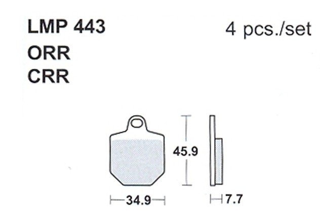 Колодки дискового тормоза AP Racing LMP443 ORR (FDB2244)
