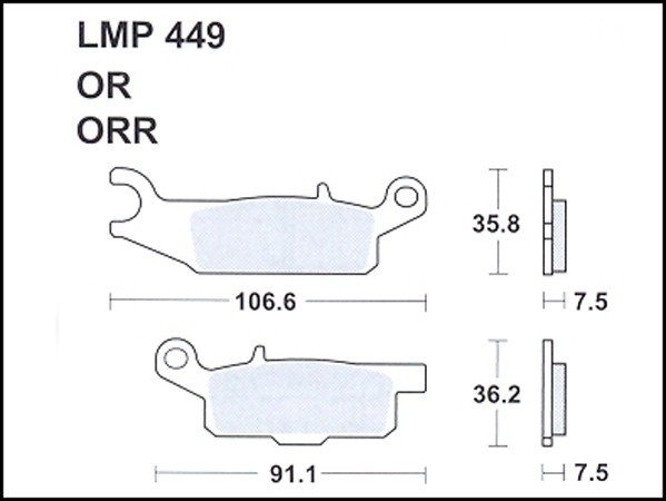 Колодки дискового тормоза AP Racing LMP449 OR (FDB2230 / FA444)