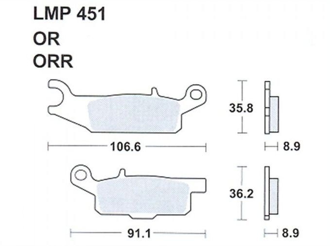 Колодки дискового тормоза AP Racing LMP451 OR (FDB2232 / FA446)