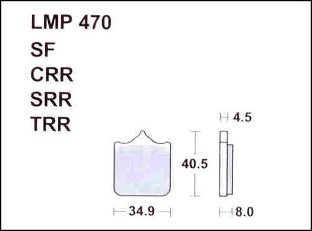 Колодки дискового тормоза AP Racing LMP470 CRR (SBS 870DC / FDB2120 / FDB2215 / FA604)
