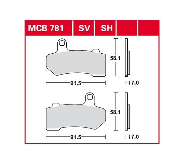 Тормозные колодки Lucas TRW – MCB781SH