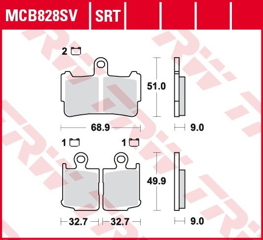 Тормозные колодки Lucas TRW – MCB828SRT