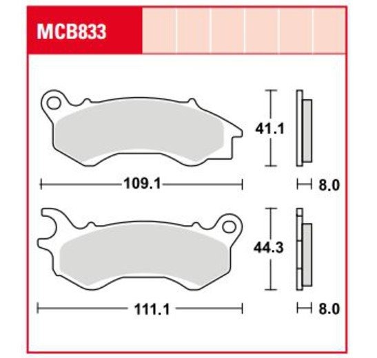 Тормозные колодки для мотоциклов Lucas TRW MCB833EC