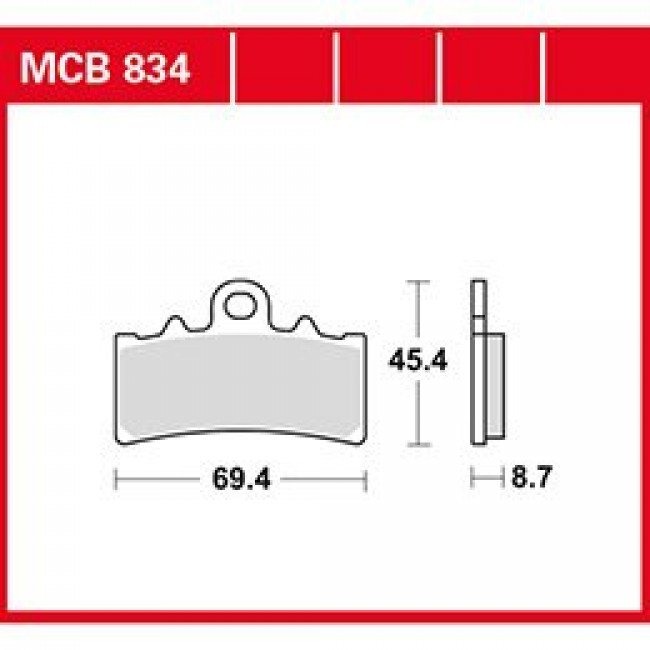 Тормозные колодки для мотоциклов Lucas TRW MCB834SV