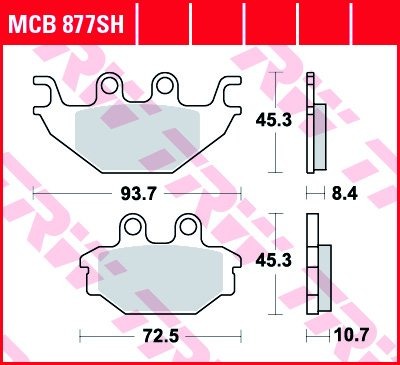 Тормозные колодки для мотоциклов Lucas TRW MCB877SH