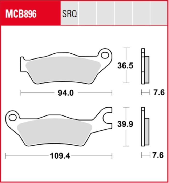 Тормозные колодки для мотоциклов Lucas TRW MCB896