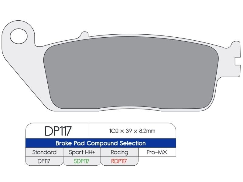 Тормозные колодки DP Brakes RDP117 синтетические