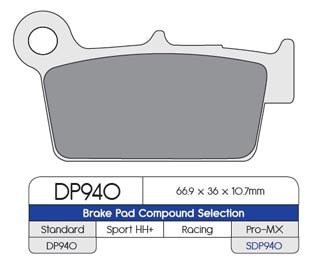 Тормозные колодки DP Brakes SDP940 синтетические