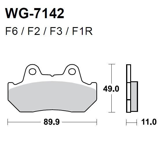 Тормозные колодки WRP WG-7142-F6 (FDB244 / FA069)