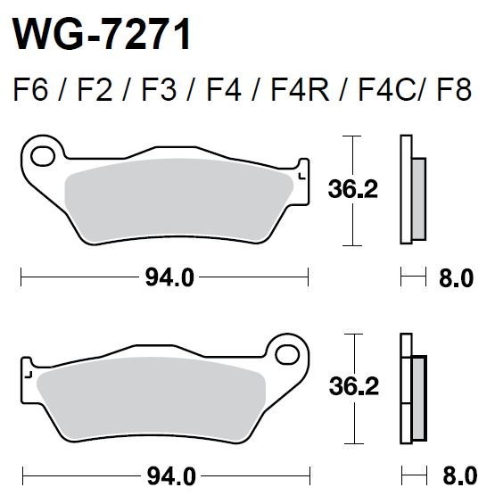 Тормозные колодки WRP WG-7271-F3 (FDB2018 / FA181 / FA245)
