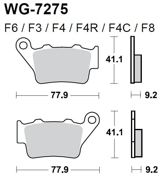 Тормозные колодки WRP WG-7275-F3 (FDB2005 / FA208 / FA213)