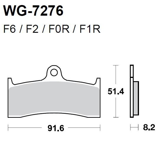 Тормозные колодки WRP WG-7276-F0R (FDB2036 / FA249)