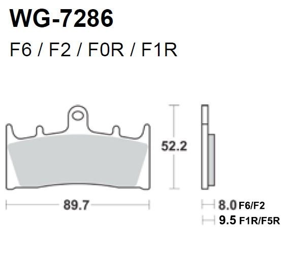 Тормозные колодки WRP WG-7286-F2 (FDB873 / FA188)