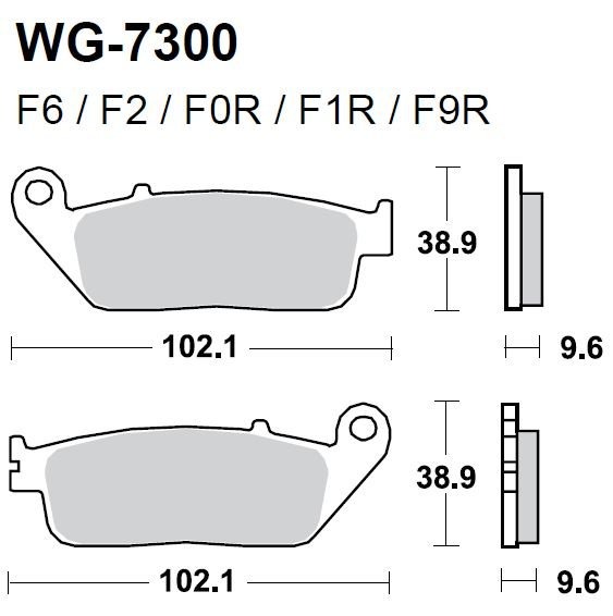 Тормозные колодки WRP WG-7300-F6 (FDB664 / FA142 / FA196)