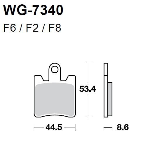 Тормозные колодки WRP WG-7340-F8 (LMP340 SM / FDB2085 / FA423)